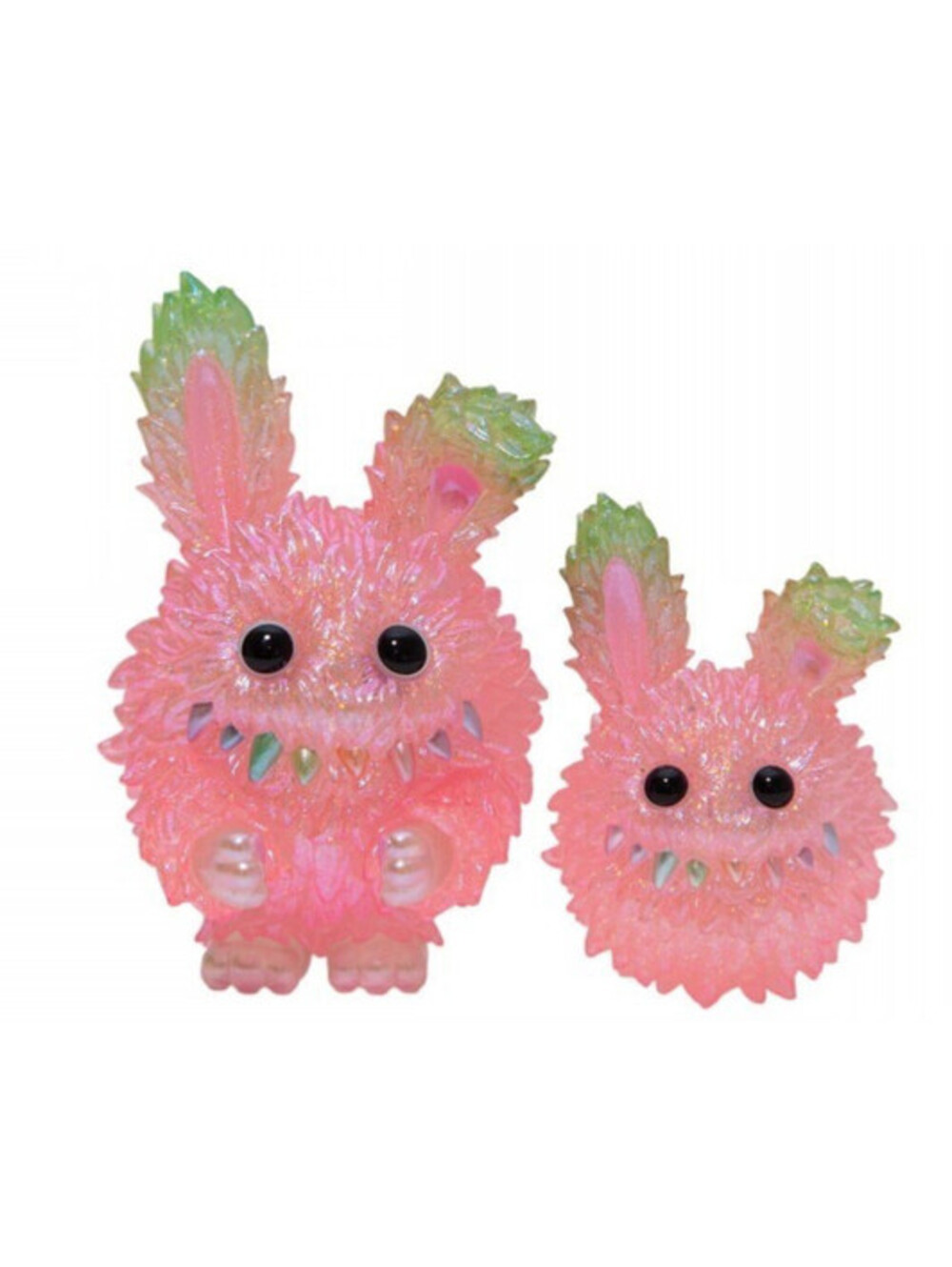 Instinctoy Vinyl Mini Monster Flappy & Flappy G.I.D set Pink Green Rainbow Teeth